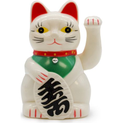Chat Argent Blanc - 15cm- Vendu par 1