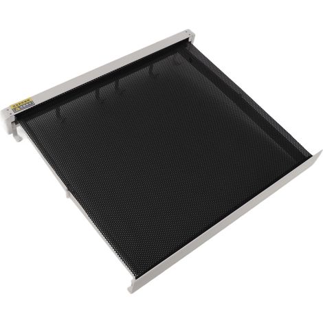 Étendoir à linge rétractable avec gabarit, fixation murale, plateforme respirante en maille, en aluminium blanc, pour terrasse ou salle de bain. (1/5)