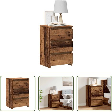 Holzwerkstoff - Nachttisch Altholz-Optik 40x35x62,5 cm Holzwerkstoff (1/5)