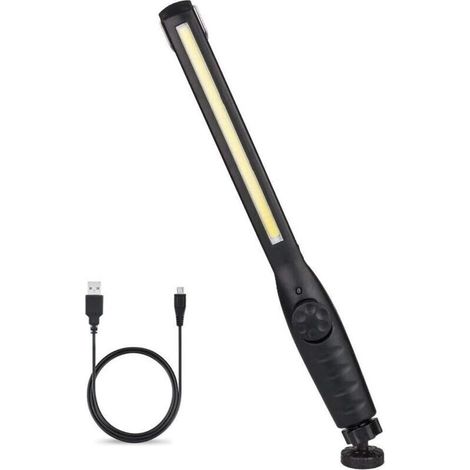 Wiederaufladbare USB-Arbeitsleuchte, COB-Inspektionslampe, Taschenlampe mit Magnetfuß und Aufhängehaken für Heimwerkerarbeiten, Zuhause, Arbeit, Spaziergänge, Angeln, Wandern und Camping