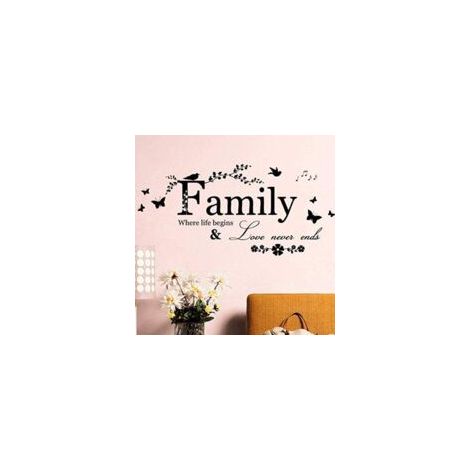 Pegatinas de pared "Carta a la familia", frases motivacionales, adhesivos de pared despegables - Crezuo
