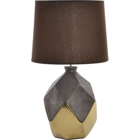 Lampe Dolomite arrondie dorée 60 cm