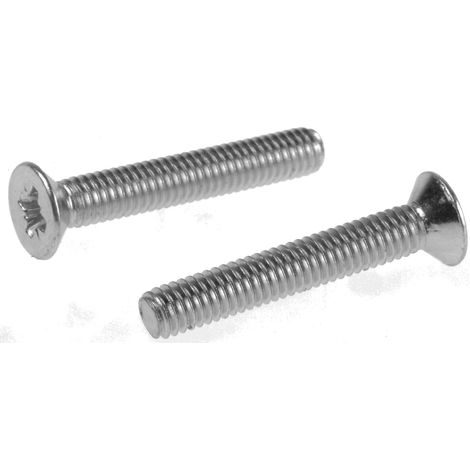 Vis à métaux RS PRO M4 à tête Fraisée Pozidriv en Acier, 25mm ( Prix pour Sachet de 100 )