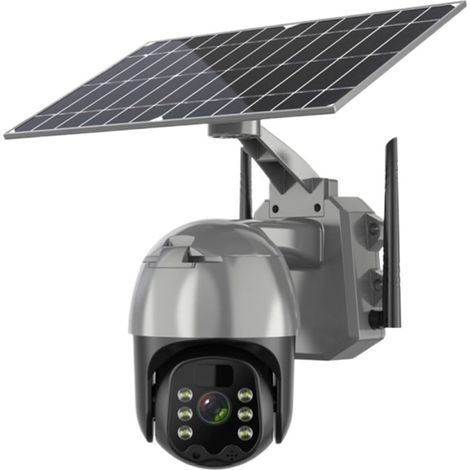 Caméra de sécurité à Domicile 4G Carte SIM caméra Solaire Batterie intégrée caméra IP extérieure 4MP sans Fil sécurité PTZ caméra PIR caméra de Surveillance de Mouvement(WiFi Cam 64G Card) (1/5)