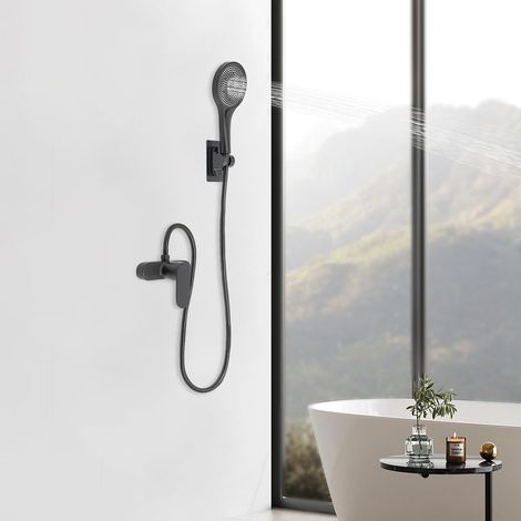 Duschkopf mit Schlauch, Badewannenarmatur mit Handbrause, Drei Strahlarten (Regen, Impuls, Strahl), Duschsystem, Duscharmatur Komplettset, Duschset, Duschkopf mit Schlauch (1/5)