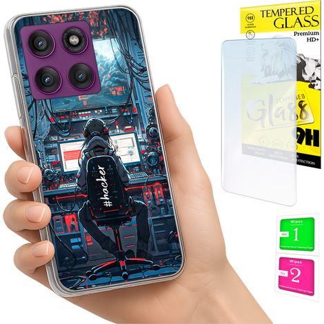Funda para Motorola Edge 60 Pro con carcasa trasera y cristal 9H. (1/5)