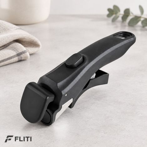Poignée amovible pour batterie de cuisine, universelle et résistante à la chaleur, noire, pour casserole et poêle (1/5)