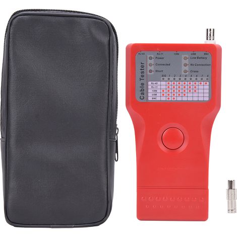 Testeur de câble réseau multifonction 5-en-1 avec unité distante, testeur de ligne 1394 et compteur BNC. (1/5)