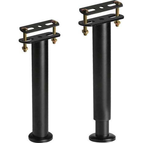 Lot de 2 pieds de lit réglables en hauteur de 25 à 42 cm - En métal - Support de lit - Barre centrale - Pieds de meubles réglables pour cadre de lit, cadre de lit, pieds de support central (1/5)