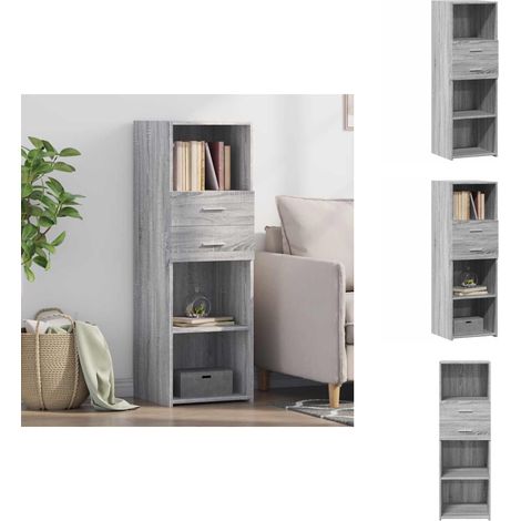 Highboard Grau Sonoma 40x42,5x124 cm Holzwerkstoff - Sideboard - Hochboard - Wohnzimmermöbel - Grau - Holzwerkstoff (1/5)