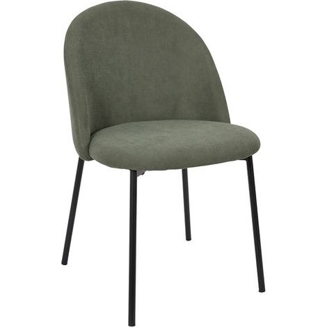 Lot de 4 Chaises - HOME DECO FACTORY - Jules - Côtelé - Vert (1/5)