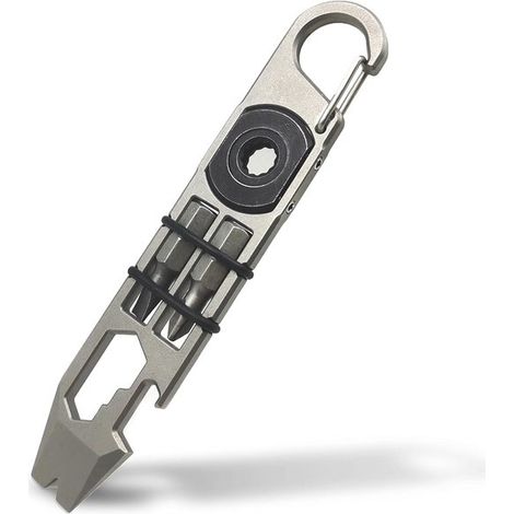 Outil multifonction - Pied-de-biche de poche - Usage quotidien - Alliage de titane - Longueur : 112 cm - Gris (1/5)