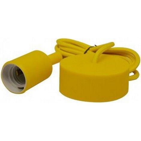 Suspension Douille Silicone E27 - Jaune Câble 2m Miidex Lighting®