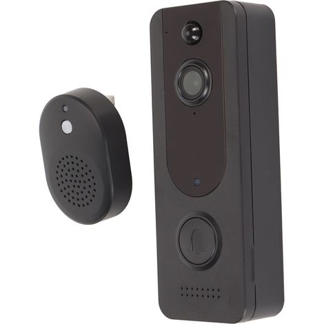 Sonnette vidéo intelligente WiFi 720p, batterie 5200 mAh, vision nocturne, communication bidirectionnelle, détection de mouvement, caméra de sonnette sans fil (1/5)
