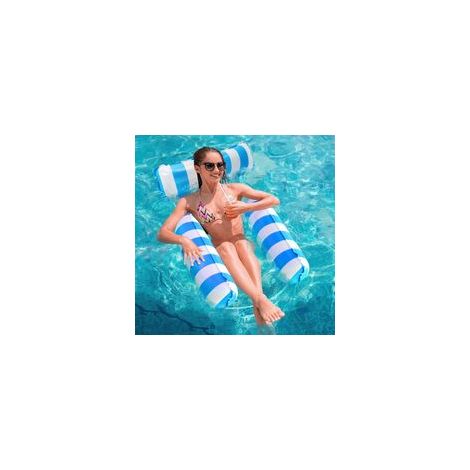 Hamac gonflable 4 en 1 – Flotteur de piscine ergonomique en PVC – Siège en filet semi-immergé pour confort – Portable et durable
