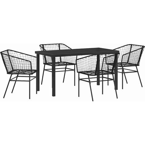 Maison Exclusive - Ensemble de salle à manger pour jardin 5 pcs Noir polyrotin (1/5)