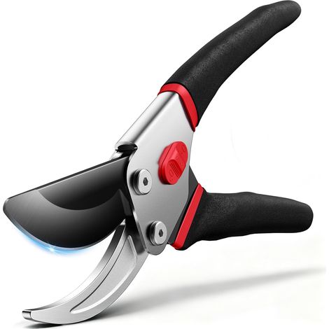 Sécateur de Jardin Bypass 21,5 cm – avec Lame SK5 & Ressort Scellé pour Mains Fragiles, Secateur et Ciseaux de Jardinage pour Rosiers, Arbres Fruitiers et Branches, Cadeau, Cisailles à gazon (1/5)