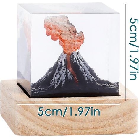 Volcano Lamp, Night Light, Novelty Lighting, Resin Night Lamp, Ambient Light, Desktop Ornaments, Realistic Room Decor, Bedroom Night Lamp, Living Room Lighting, Volcano Desktop Light (1/4)