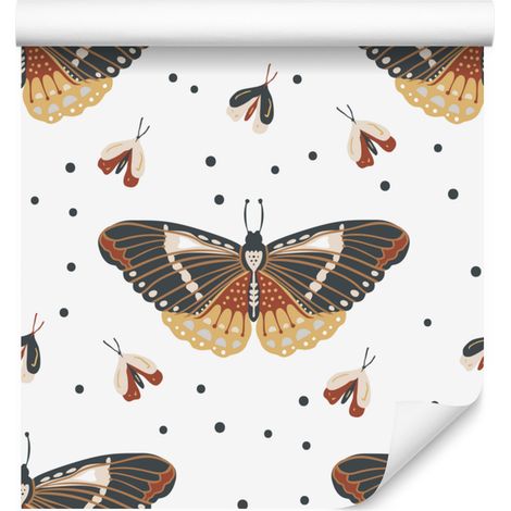 Papier peint bohème arc-en-ciel et papillons, blanc et marron, pour salon et chambre, 50 x 1000 cm (1/5)