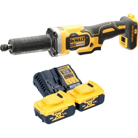 Smerigliatrice diritta a batteria DeWalt DCG 426 P2 18 V Brushless + 2 batterie 5,0 Ah + caricabatterie