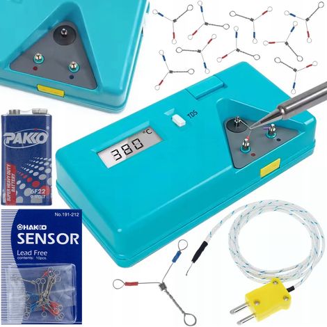HB-191A Thermometer – Lötkolbenspitzen- und Umgebungstemperatur  K-Thermoelement bis 600°C  Set mit Sonde