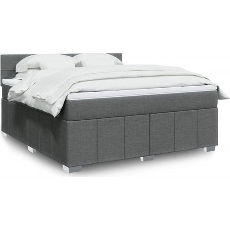 Boxspringbett mit Matratze Dunkelgrau 180x200 cm Stoff