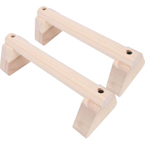 Barre de pompes en bois avec base antidérapante, support pour la pratique du poirier, idéale pour l'entraînement à domicile (25 cm / 9,8 pouces). (1/5)