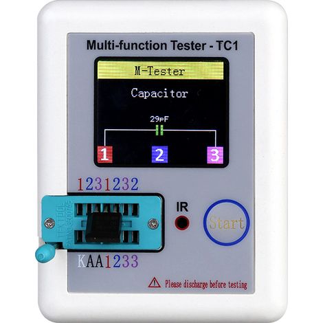 DECDEAL Bunter Display-Transistortester, multifunktionale TFT-Hintergrundbeleuchtung, Didoe-Triode, Kapazitätswiderstandsdetektor, Induktivität, MOSFET, NPN, PNP, Triac, MOS, automatische Kalibrierung