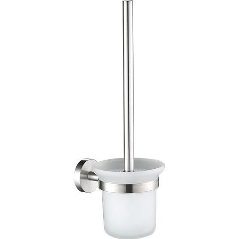 Murale Brosse de Toilette montée, Verre de Cuvette de Toilette avec Le Support-Comprend Accessoires de Montage (1/4)