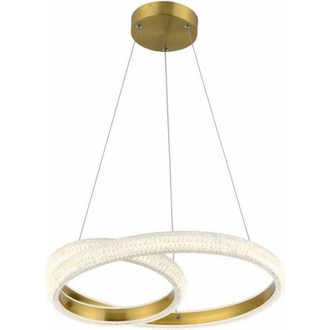 Suspension glamour dorée cristaux Auxerre LED 36W Ø50