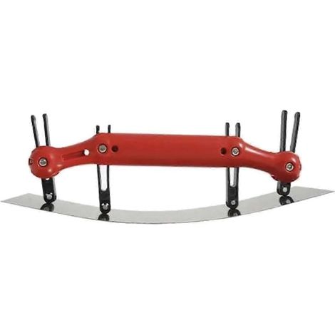 Verstellbare, gebogene Kelle aus Kohlenstoffstahl mit ABS-Griff, rot (1/4)