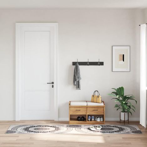 Tapis lavable 80x150 cm noir et gris (1/5)