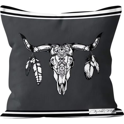 Housse de coussin 40x40 cm BUFFALO, par Soleil d'Ocre