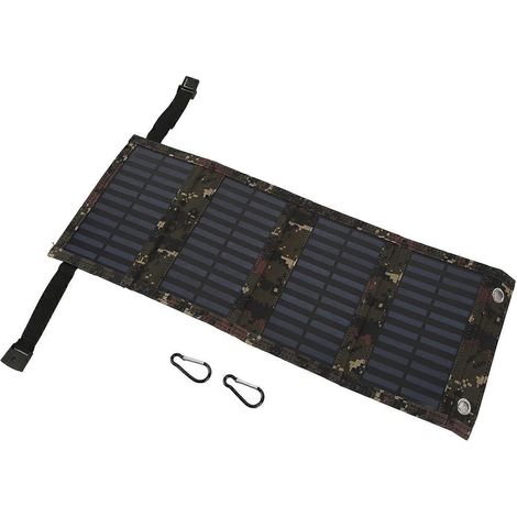 Faltbares Solarpanel mit USB-Anschluss, tragbares und effizientes Solarladegerät für Camping, Tarnung (1/5)