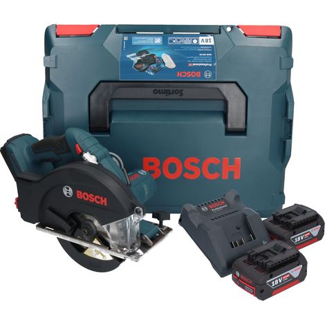 Bosch GKM 18V-50 Sega circolare professionale a batteria per metalli 18 V 136 mm brushless + 2x batteria ricaricabile 4,0 Ah + caricabatterie + L-Boxx
