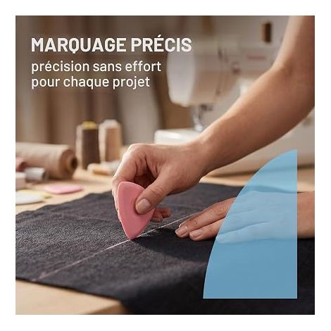 Sewing Chalk – Tailor Chalk in 4 Colours for Marking Fabric – Sewing Accessories for Cutting and Pattern – 47 mm x 3 mm (1/2)