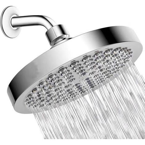 15 cm Duschkopf - Runder Hochdruck-Duschkopf aus Edelstahl 304 für ein komfortables Duscherlebnis bei niedrigem Wasserdruck - Wand- oder Deckenmontage (Chrom) (1/5)