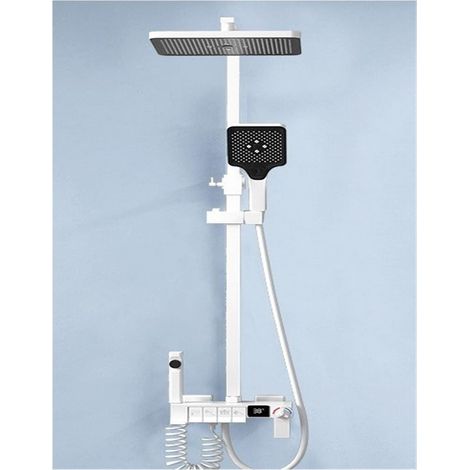 Ensemble de douche mitigeur thermostatique intelli Robinet de bain à affichage numérique mural for salle de bain, système de douche thermostatique chaud et froid, ensemble de douche à effet pluie avec (1/5)