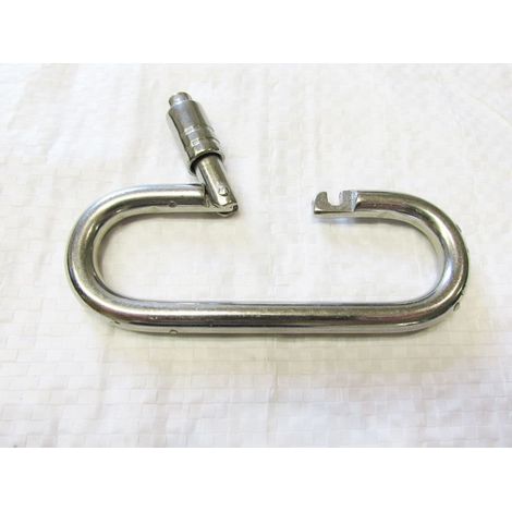 Stainless Steel Oval Carbine Hook 5MM (Locking Outward Opening Outside Carabiner Karabine) (1/2)