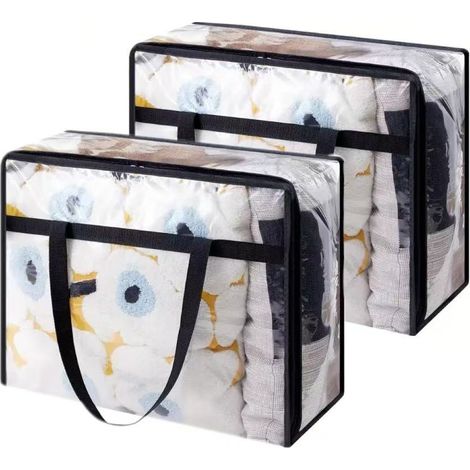 sacs de rangement en sac pour couette artefact mobile grande capacité doudoune 2 40 l Pvc Transparent (1/5)