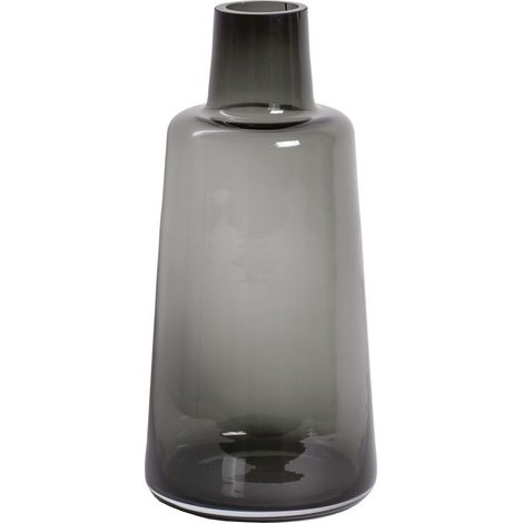 Vase décoratif en verre soufflé à la bouche au design épuré et verre épais Gris - PANGIVO (1/3)