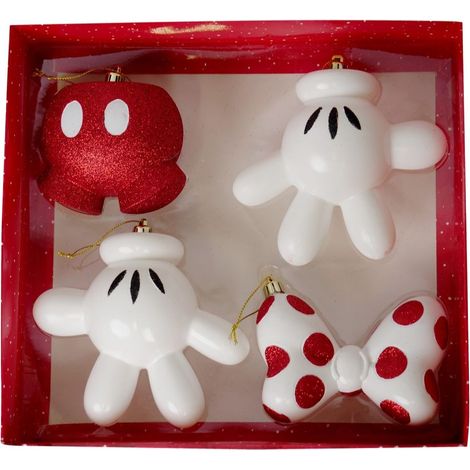 DISNEY Scatola Set 4 Palla Di Natale Disney Topolino E Minnie 10 cm