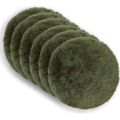 Housse de coussin 6 pcs HEERLEN Vert Ø 50 cm Fleece PV vidaXL