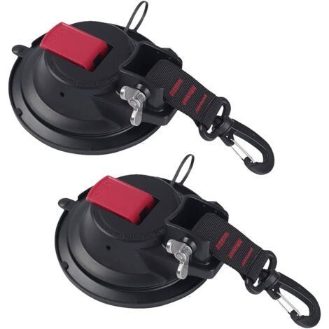 Pack of 2 Powerful Suction Cups with 360° Rotatable Attachment Hook - Multifunctional Tie Down Anchor (1/5)