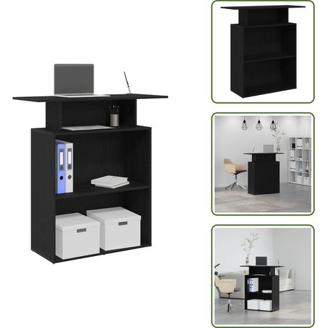Tresen für Hotel - vidaXL Empfangstresen Schwarz 100 x 40 x 104 cm Holzwerkstoff - Tresen für Praxis (1/5)