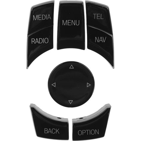 Copertura per i pulsanti di controllo del sistema multimediale dell'auto, 6 pezzi, squisita e confortevole, adatta per le serie 1, 3, 5 e 6, nero lucido.