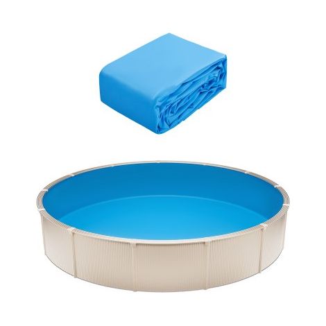 Runde Poolfolie, φ 460x120 cm, Innenfolie, Ersatzfolie, Innenhülle, Schwimmbadfolie, Unibead-Stil Standard-Vinylfolie, verschleißfest, für Aufstellpools mit 120 cm Wandhöhe, einfarbig (1/5)