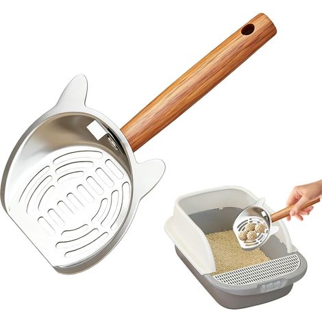 Pala para arena de gato  Pala de acero para excrementos de perro (1/5)