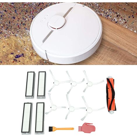 Zubehörset für Dreame D9 und L10 Pro Saugroboter mit 1 Hauptbürste, 6 Seitenbürsten, 4 Filtern, 4 Reinigungstüchern, gelber Bürste und rotem Kamm [Wartungszubehör] (1/5)