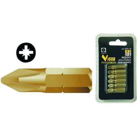 Inserti Per Avvitatori Vigor Cr Croce-Titanio Pz.6 N. 1 Pz